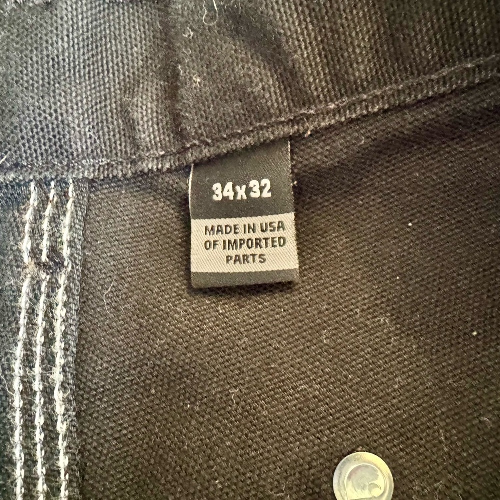 Carhartt Black Men's Cargo Work Pants with Reinforced Knees MADE IN USA - Picture 5 of 7